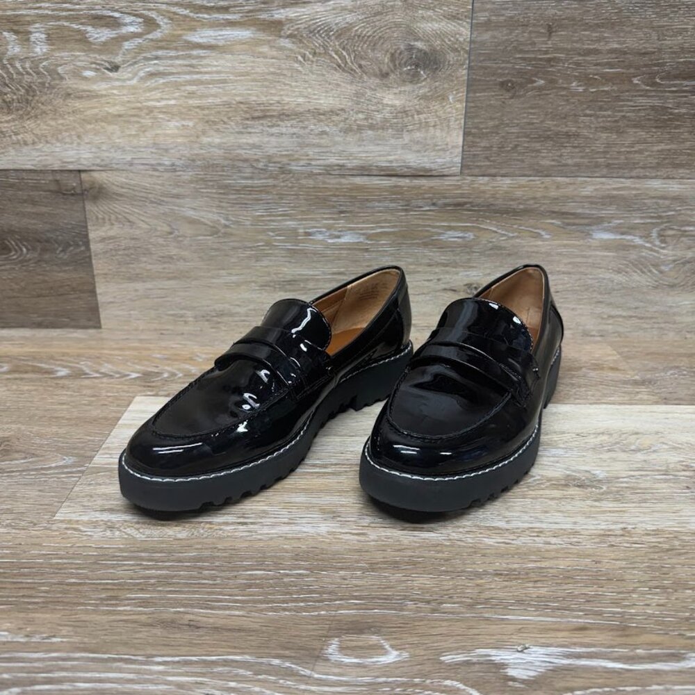 Womens Black Patent Leather Loafers